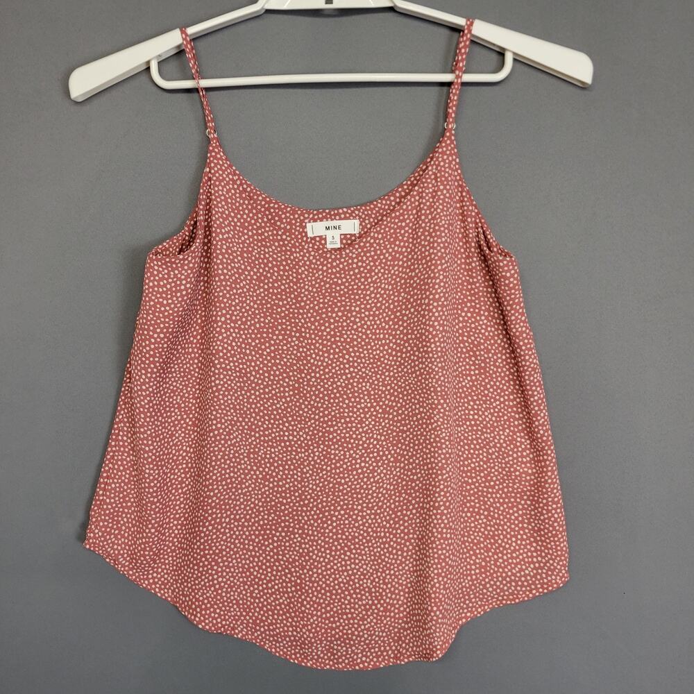 MINE for Anthropologie Camisole Tank Top Womens Small Polka Dots Adjustable NWOT